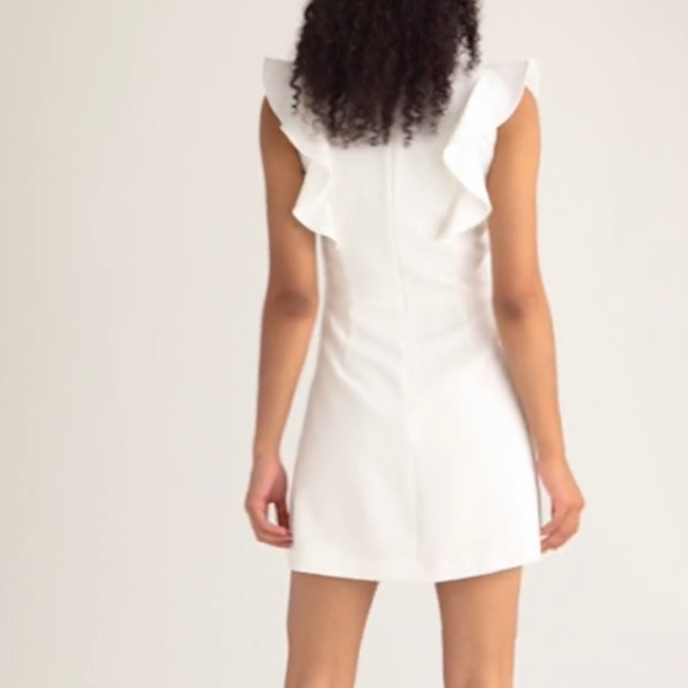 French Connection - White Ruffle Dress - Picture 2 of 4